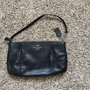 Coach Midnight Black Leather wristlet